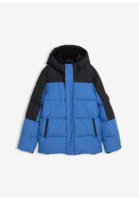 bonprix - Hydrofobowa kurtka zimowa na polarowej podszewce. Kolor: niebieski. Materiał: polar. Sezon: zima #1