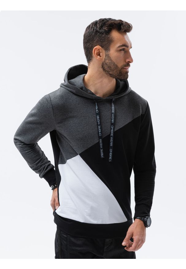 Czarna bluza Ombre Clothing z kapturem, klasyczna, na co dzień