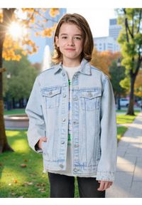 Sinsay - Kurtka jeansowa - niebieski. Kolor: niebieski. Materiał: jeans