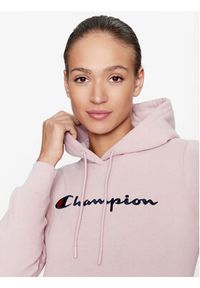 Champion Bluza Hooded Sweatshirt 116579 Różowy Regular Fit. Kolor: różowy. Materiał: bawełna #4