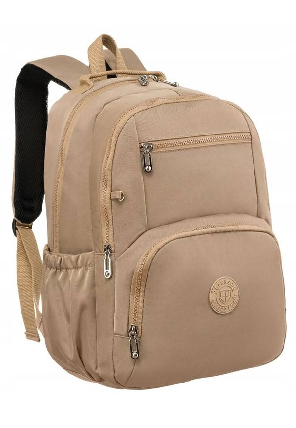 Plecak damski Peterson PTN 3304-CO beżowy. Kolor: beżowy. Materiał: włókno, nylon
