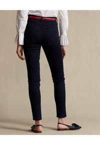 Ralph Lauren - RALPH LAUREN - Granatowe jeansy Skinny. Stan: podwyższony. Kolor: niebieski. Wzór: aplikacja #4