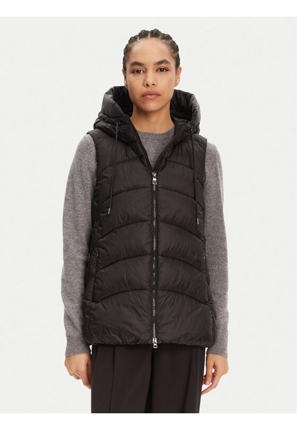 Geox Bezrękawnik Bleyze W5528C T3146 F9000 Czarny Regular Fit. Kolor: czarny. Materiał: syntetyk. Długość rękawa: bez rękawów