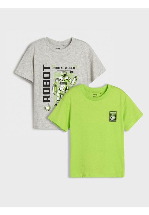 Sinsay - Koszulka 2 pack - zielony. Kolor: zielony