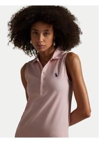 Polo Ralph Lauren Sukienka codzienna 211968292003 Różowy Regular Fit. Okazja: na co dzień. Typ kołnierza: polo. Kolor: różowy. Materiał: bawełna. Typ sukienki: proste. Styl: casual #4