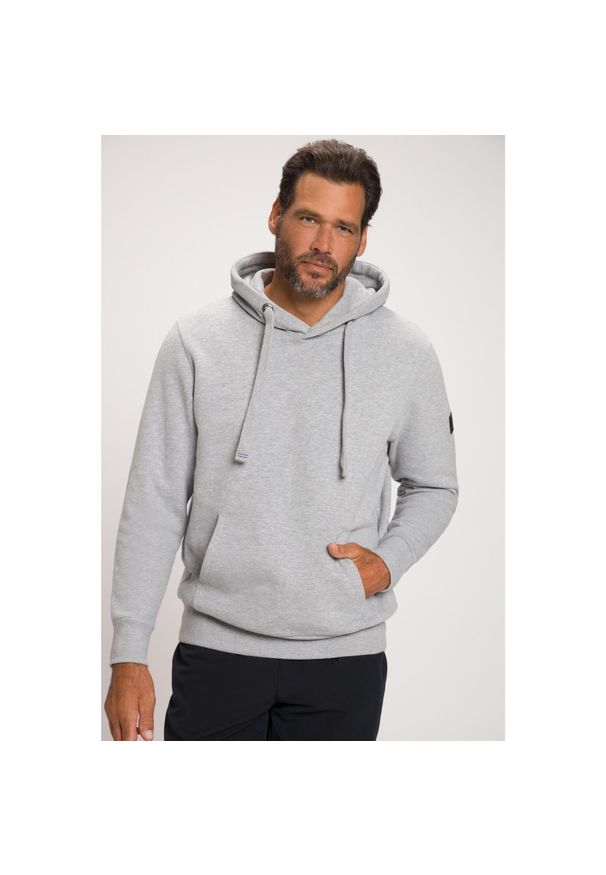 JAY-PI - Męska Bluza z kapturem odzież domowa kaptur kieszeń kangurka do roz. 8XL. Typ kołnierza: kaptur. Kolekcja: plus size. Kolor: szary. Materiał: wiskoza, materiał, bawełna