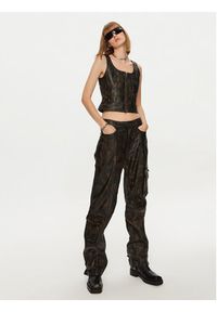 GESTUZ - Gestuz Top Linera 10909487 Brązowy Regular Fit. Kolor: brązowy. Materiał: skóra #4
