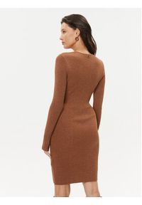 TwinSet - TWINSET Sukienka dzianinowa 232TT3272 Brązowy Slim Fit. Kolor: brązowy. Materiał: syntetyk #4