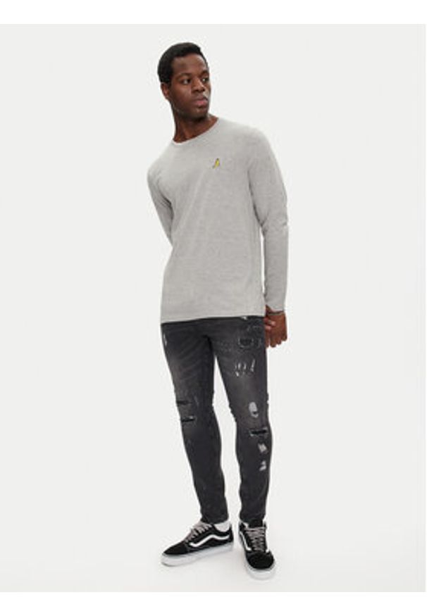 Brave Soul Longsleeve MLT-69FRANZC Szary Regular Fit. Kolor: szary. Materiał: bawełna. Długość rękawa: długi rękaw