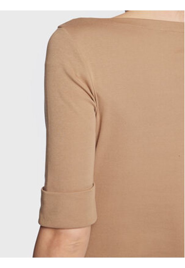 Lauren Ralph Lauren Bluzka 200654963147 Brązowy Regular Fit. Kolor: brązowy. Materiał: bawełna