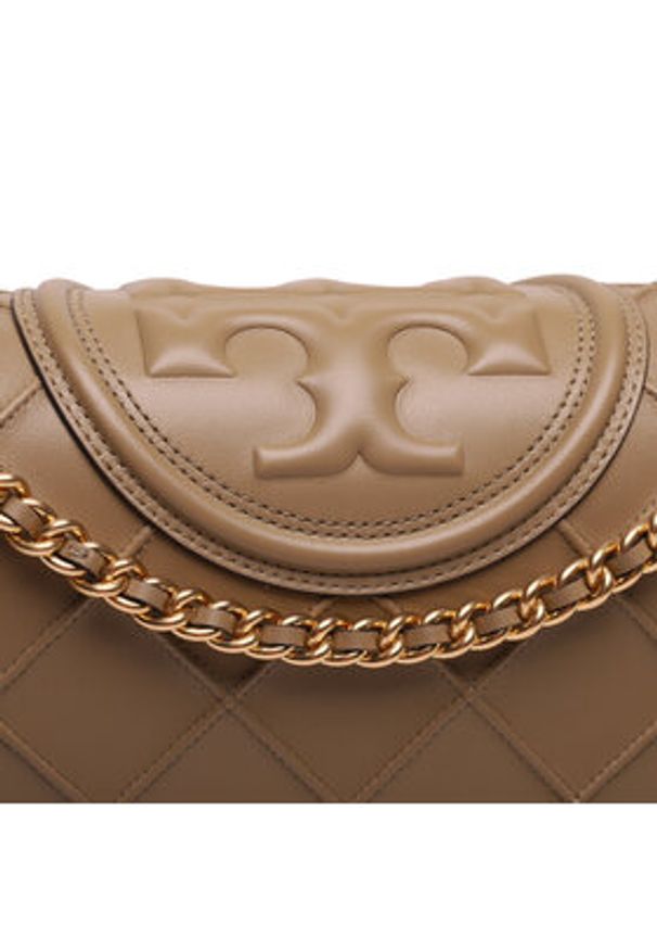 Tory Burch Torebka Fleming Soft Convertible Shoulder Bag 137301 Beżowy. Kolor: beżowy. Materiał: skórzane