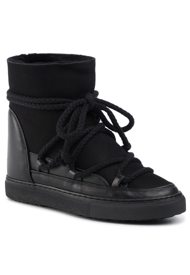 Inuikii - Buty INUIKII - Sneaker Classic 70203-5-W Black Wedge. Okazja: na spacer. Kolor: czarny. Materiał: zamsz, skóra. Sezon: lato, zima