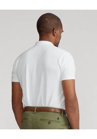 Ralph Lauren - RALPH LAUREN - Biała koszulka polo The Lux Knit Custom Fit. Typ kołnierza: polo. Kolor: biały. Materiał: bawełna. Długość: długie. Wzór: haft #2