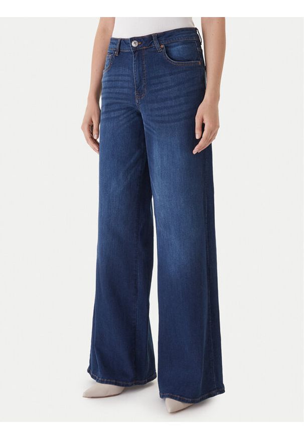 Fracomina Jeansy FP25WV3015D46002 Granatowy Wide Leg. Kolor: niebieski