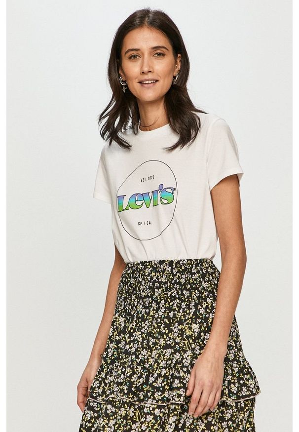 Levi's® - Levi's T-shirt 17369.1295-Neutrals. Okazja: na spotkanie biznesowe, na co dzień. Kolor: biały. Wzór: nadruk. Styl: biznesowy, casual