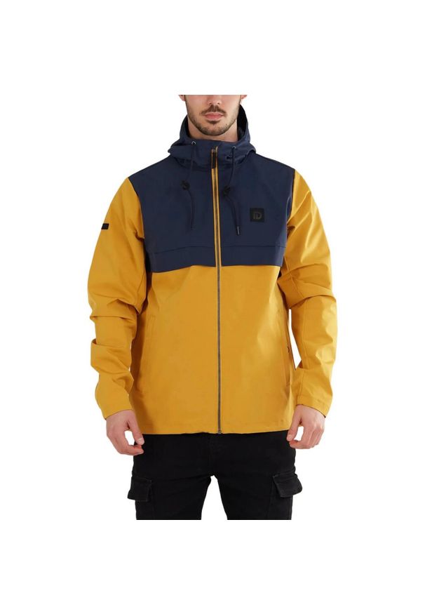 FUNDANGO - Kurtka przejściowa męska Fundango Clayton Casual. Kolor: żółty. Materiał: poliester. Wzór: aplikacja. Sport: wspinaczka