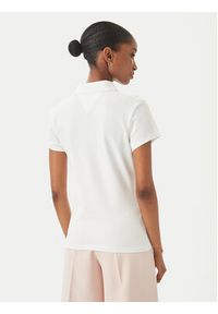 TOMMY HILFIGER - Tommy Hilfiger Polo 1985 Logo WW0WW49259 Biały Slim Fit. Typ kołnierza: polo. Kolor: biały. Materiał: bawełna #4