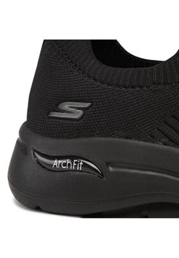 skechers - Skechers Sneakersy Go Walk Arch Fit Iconic 124409/BBK Czarny. Kolor: czarny. Materiał: materiał