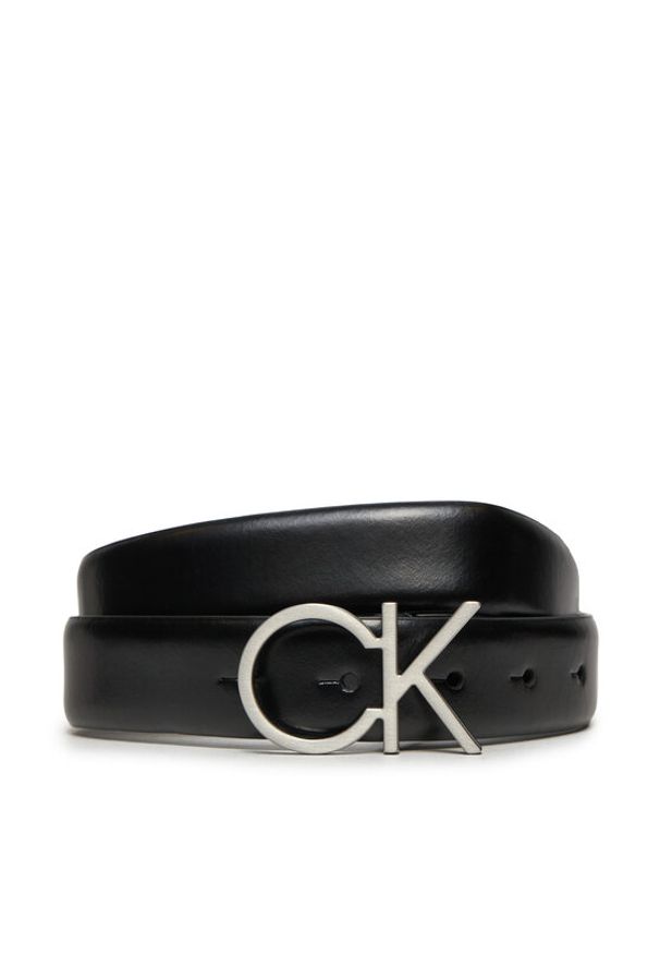 Calvin Klein Pasek Damski Re-Lock Ck Logo Belt 30Mm K60K610157 Czarny. Kolor: czarny. Materiał: skóra