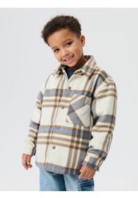 Sinsay - Kurtka koszulowa w kratę - beżowy. Kolor: beżowy #1