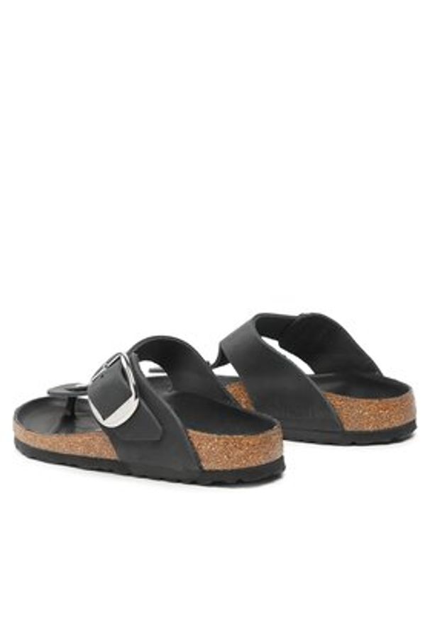 Birkenstock Japonki Gizeh Big Buckle 1023337 Czarny. Kolor: czarny. Materiał: nubuk, skóra