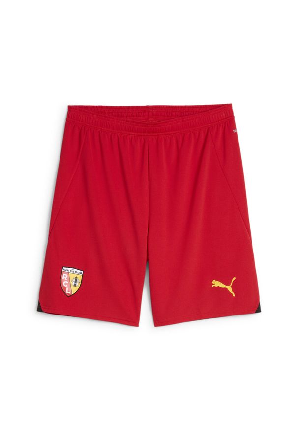 Puma - Męskie szorty RC Lens 24/25 PUMA Red Pelé Yellow. Kolor: wielokolorowy, żółty, czerwony. Sport: piłka nożna