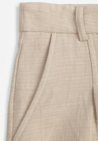 Renee - Beżowe Luźne Szorty Bermudy z Bawełny High Waist Farsefia. Stan: podwyższony. Kolor: beżowy. Materiał: bawełna #2