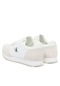 Calvin Klein Jeans Sneakersy Runner Laceup Sock Mg Nylon Mix YW0YW01644 Biały. Kolor: biały. Materiał: skóra #3