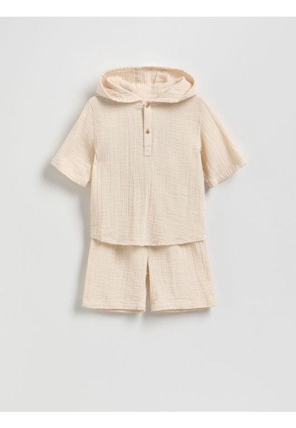 Reserved - Bawełniany komplet - złamana biel. Materiał: bawełna