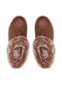 skechers - Skechers Kapcie BOBS Winter Rock 113423/BRN Brązowy. Kolor: brązowy. Materiał: materiał. Styl: rockowy