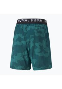 Puma - Spodenki fitness męskie PUMA Train Off Season AOP Woven 7". Kolor: zielony. Sport: fitness