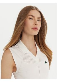 Lacoste Koszulka techniczna PF0614 Biały Slim Fit. Kolor: biały. Materiał: syntetyk