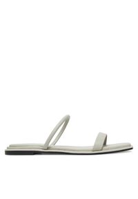 Calvin Klein Klapki Flat Sandal Squared 2-Bar Lth HW0HW02532 Écru. Kolor: kremowy. Materiał: skóra #1