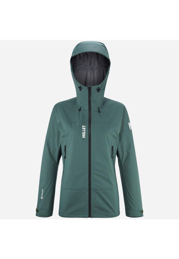 Kurtka trekkingowa damska Millet Kamet GoreTex Jkt W wodoodporna active fit. Kolor: zielony. Materiał: gore-tex. Technologia: Gore-Tex. Sport: turystyka piesza