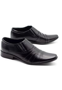 Lukas Wizytowe pantofle wsuwane 206 czarne. Okazja: na co dzień. Zapięcie: bez zapięcia. Kolor: czarny. Materiał: skóra. Styl: wizytowy #4