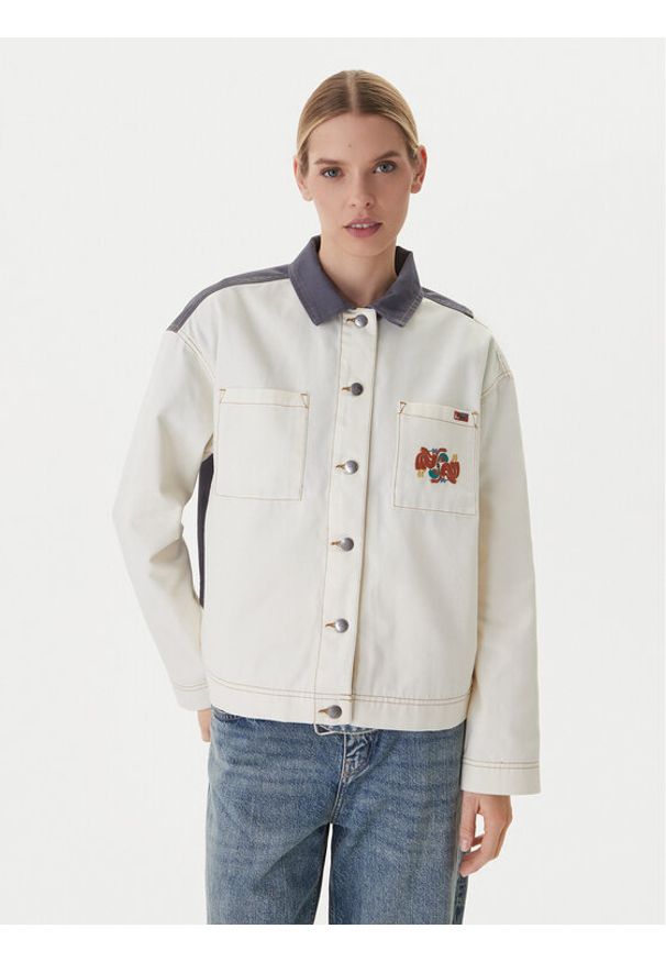 RVCA Kurtka jeansowa Lauryn Alvarez 23B151500 Écru Regular Fit. Materiał: bawełna