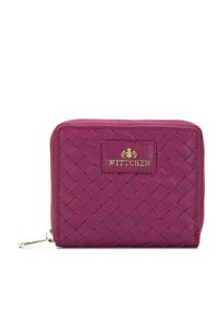 Wittchen - Damski portfel ze skórzanej plecionki mały różowy. Kolor: różowy. Materiał: skóra. Wzór: aplikacja