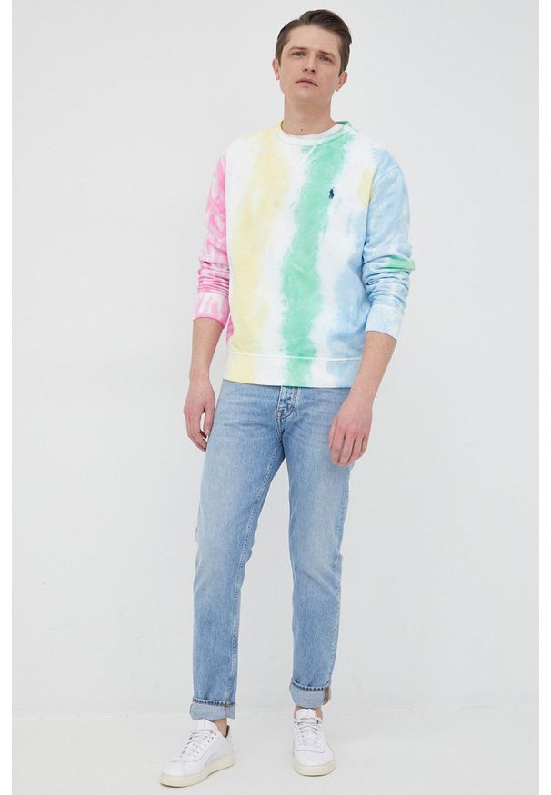 Polo Ralph Lauren bluza męska wzorzysta. Okazja: na co dzień. Typ kołnierza: polo. Materiał: dzianina. Styl: casual