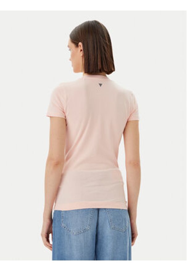 Guess T-Shirt W5GI10 J1314 Różowy Slim Fit. Kolor: różowy. Materiał: bawełna