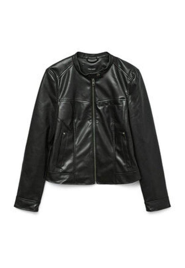 Vero Moda Kurtka z imitacji skóry Amanda 10331229 Czarny Regular Fit. Kolor: czarny. Materiał: skóra