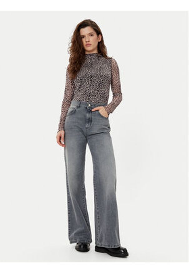 Noisy may - Noisy May Bluzka 27033006 Szary Slim Fit. Kolor: szary. Materiał: syntetyk