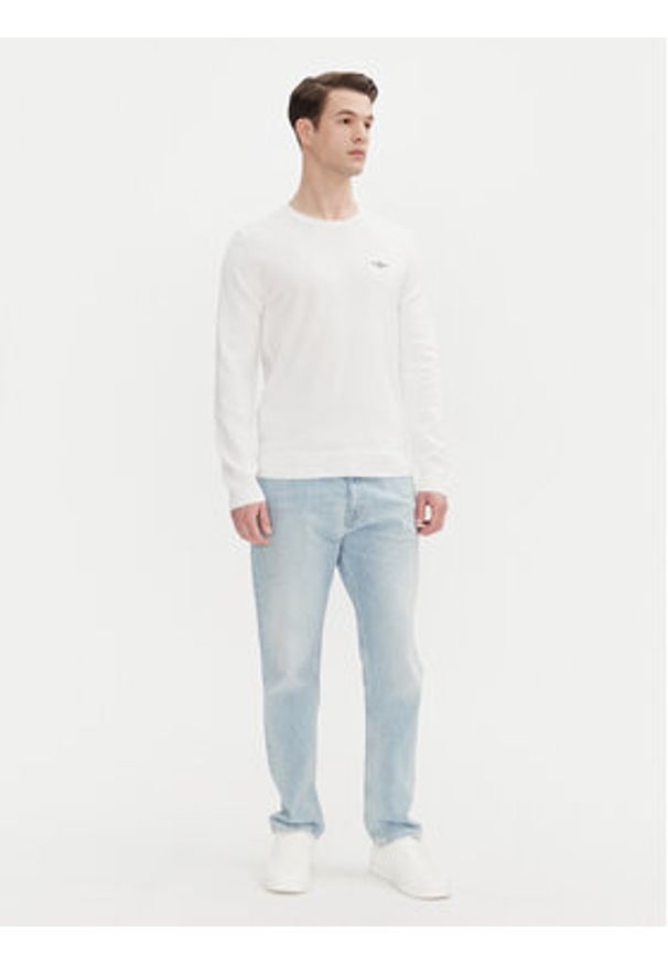 Aeronautica Militare Sweter 251MA1502L506 Biały Regular Fit. Kolor: biały. Materiał: bawełna