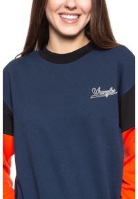 Wrangler - BLUZA WRANGLER HIGH RIB RETRO SWEAT NAVY W6N0HY114 112130780. Styl: retro #6