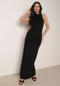 Born2be - Czarna Sukienka Wieczorowa Bez Rękawów z Dekoltem Woda z Domieszką Wiskozy Neamela. Typ kołnierza: dekolt woda. Kolor: czarny. Materiał: wiskoza. Długość rękawa: bez rękawów. Typ sukienki: proste. Styl: wizytowy #3