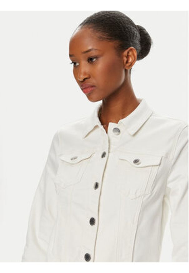 Morgan Kurtka jeansowa 221-VPOM1 Biały Slim Fit. Kolor: biały. Materiał: bawełna, syntetyk