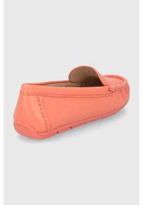 Coach mokasyny skórzane Marley Leather G4835.TNG damskie kolor pomarańczowy na płaskim obcasie. Nosek buta: okrągły. Kolor: pomarańczowy. Materiał: skóra. Obcas: na obcasie. Wysokość obcasa: niski #3