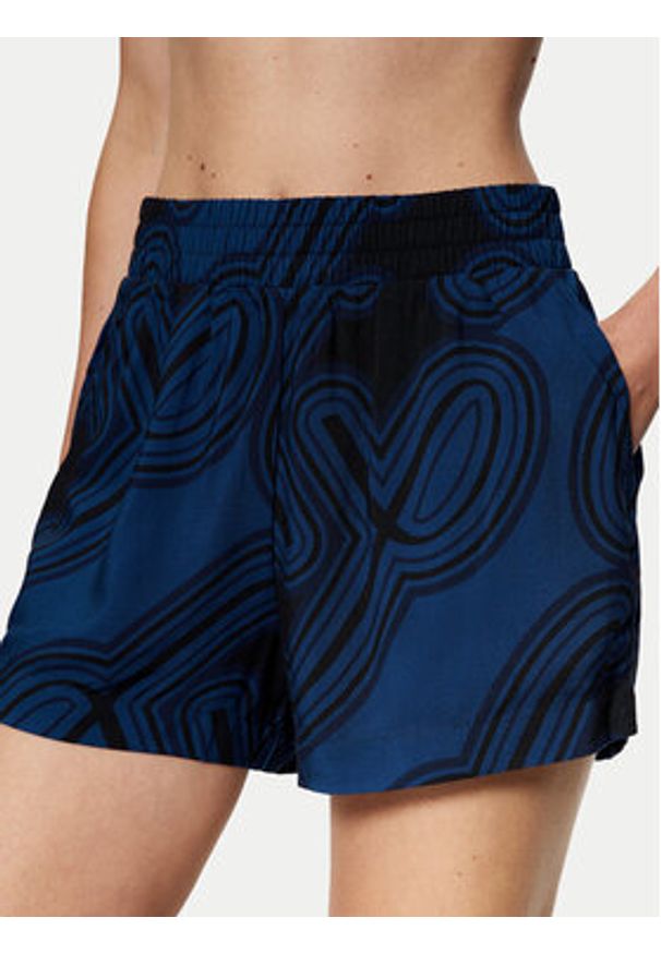 Triumph Szorty materiałowe Beach MyWear 10222167 Granatowy Regular Fit. Kolor: niebieski. Materiał: wiskoza