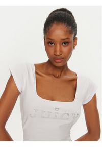 Juicy Couture Bluzka Regal JCBCT224831 Biały Slim Fit. Kolor: biały. Materiał: bawełna