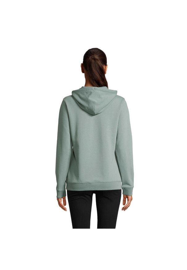 SOL'S - Bluza damska z kapturem Sol's Nicholas. Typ kołnierza: kaptur. Kolor: zielony. Materiał: dresówka