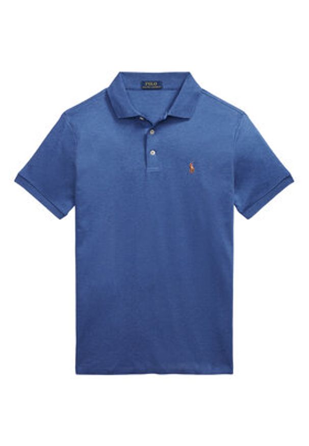 Polo Ralph Lauren Polo 710713130008 Niebieski Custom Slim Fit. Typ kołnierza: polo. Kolor: niebieski. Materiał: bawełna